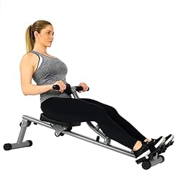 Sunny Health & Fitness Compact Adjustable Rowing Machine with 12 Levels of Resistance for Complete Body Workou