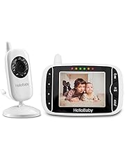 HelloBaby HB32 Vigilabebés Monitor Inalámbrico de Vídeo con Cámara Digital, Vigilancia de la Temperatura de Visión Nocturnay 2 Way Talkback System (HB32), 720p, Sólo movimiento