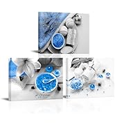 RyounoArt Spa Pictures Wall Art Blue Zen Theme Canvas Painting Prints for Meditation Room Bathroo...