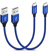 [2-Pack, 1ft] USB Type C Cable 4.2A Fast Charging, etguuds Nylon Braided USB A to USB C Charger C...