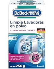 Dr. Beckmann, Limpia Lavadoras en Polvo, Elimina Malos Olores, Limpia Higiénicamente, Disuelve la Suciedad, con Carbón Activado, para Todo Tipo de Lavadoras, Calidad Alemana, 250 g