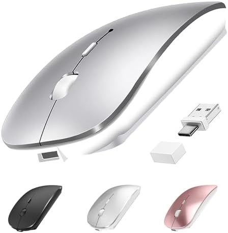 Wireless Bluetooth Mouse for MacBook Air Pro iMac Mac Air, Wireless Mouse USB C for Mac Book Pro Air/Laptop/Computer/Desktop, Rechargeable Mouse Compatible with Surface Pro/iPad Pro Air