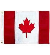 Homissor Canadian Flag Embroidered Canada National Boat Flags 12x18 Inch Sewn Stripes Heavy Duty ...