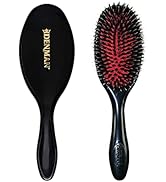 Denman Cushion Hair Brush (Medium) with Soft Nylon Quill Boar Bristles - Porcupine Style for Groo...