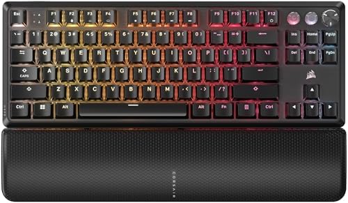 Corsair K70 PRO TKL RGB Tenkeyless Mechanical Wired Gaming Keyboard – Pre-Lubed Hall Effect MGX Hyperdrive Adjustable Switches, Simultaneous SOCD and Rapid Trigger, ABS Double-Shot, QWERTY NA – Black