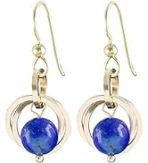 Classy Blue Lapis Earrings For Women – Real Gemstone Lapis Lazuli Earrings in 14K Gold Fill – Min...