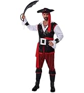 Spooktacular Creations Pirate Costume Men for Halloween Costume, Adult Caribbean Sea Captain Robb...