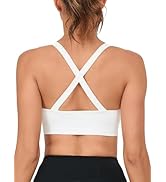 RUNNING GIRL Sports Bras for Women,Sexy Crisscross Back Seamless Padded Sports Bra High Support w...