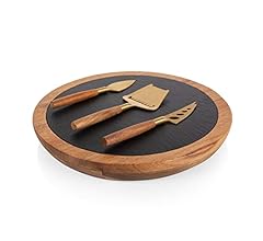 PICNIC TIME TOSCANA -Insignia Slate Serving Board with Cheese Tools, Charcuterie and Wood Cutting Set, (Acacia Wood & Slate…