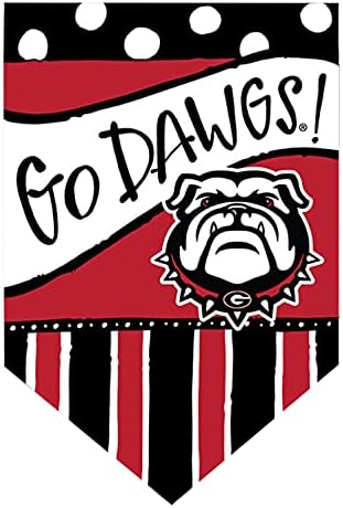 Magnolia Lane University of Georgia Bulldogs Football House Flag, Go Dawgs Dots and Stripes