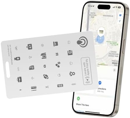 Thin Wallet Tracker Card Item Finder,Slim Bluetooth Tracker with 200Ft Range,Wallet Tracker Waterproof Locator for Phone,for Luggage,Passport,Compatible with Find My(iOS Only),Waterproof IP68 (White)