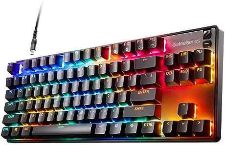 SteelSeries New Apex 9 TKL – HotSwap Optical Mini Keyboard – TKL Esports Design – Optical Switches – RGB Customization – Aluminum Alloy Frame – Double Shot PBT Keycaps