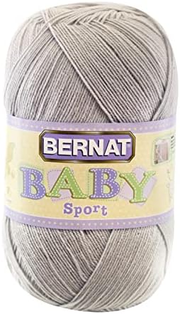 Bernat Baby Sport BB Baby Gray Yarn - 1 Pack of 12.3oz/350g - Acrylic - #3 Light - 1256 Yards - Knitting/Crochet