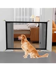 Barrera Seguridad Niños y Perros Puerta para Perros 100 * 78cm Puerta Mágica Barrera para Perros Red de Seguridad para Mascotas Puerta Seguridad Bebé Vallas para Perros para Escaleras y Pasillos