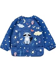 HOMYBABY® Baberos bebe mangas impermeable PREMIUM - PUL laminado suave, transpirable y resistente - Babero Baby Led Weaning - Baberos BLW ajustable - Baby infantil plastificado