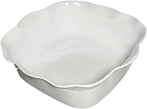 Saladeira Quadrada Branca de Melamina 25x25 cm, Tigela Para Servir Arroz Saladas e Frutas. Ideais Para Buffet Quente e Fri...