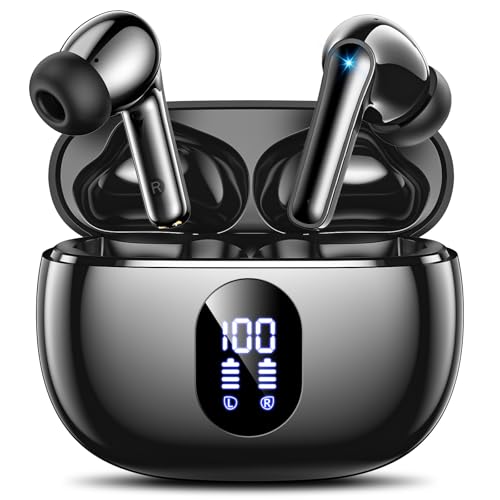 ZZU Wireless Earbuds, Bluetooth Ear Buds with Big Bass Stereo Sound, 48 Hours Playtime, Lightweight in-Ear Fit Earphones, IPX