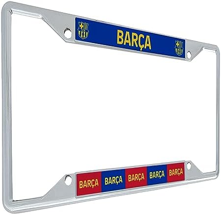 Desert Cactus FC Barcelona Barça License Plate Frame Football Club Soccer Futbol Metal for Front or Back of Car Officially Licensed (Style 2)