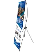 T-SIGN Reinforced Block Adjustable Tripod X Banner Stand, 23 x 63 to 32 x 78 Inch, Portable Trave...