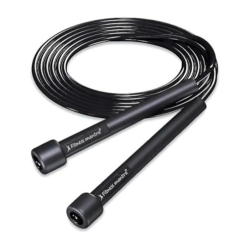 Fitness Mantra® Adjustable Length Skipping Rope/Jumping Rope for Men and Women (Color- Black, Qty- 1 Pcs.) (BIack)