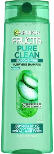 Garnier Fructis Pure Clean Purifying Shampoo, Silicone-Free, 12.5 Fl Oz, 1 Count (Packaging May Vary)