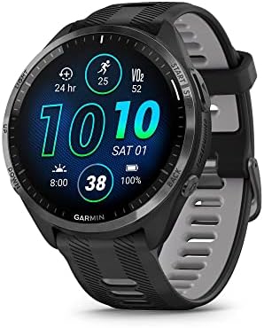 Garmin Forerunner® 965 Running Smartwatch, Colorful AMOLED Display, Training Metrics and Recovery Insights, Black and Powder Gray, 010-02809-00