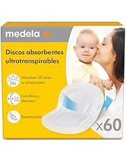 Medela Discos Absorbentes Ultratranspirables, Gran Absorción, Transpirabilidad y Discreción para un Uso Cómodo, Paquete de 60