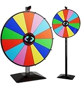 24 Inch Dual Use Spinning Prize Wheel 14 Slots Color Tabletop and Floor Roulette Wheel of Fortune...