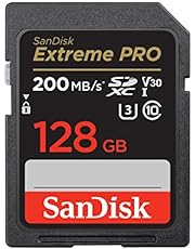 SanDisk 128 Go Extreme PRO carte SDXC + RescuePRO Deluxe, jusqu&#39;à 200 Mo/s, UHS-I, Classe 10, U3, V30