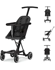 Dream On Me Lightweight and Compact Coast Rider Stroller with One Hand Easy Fold, Adjustable Handles and Soft Ride Wheels, Black