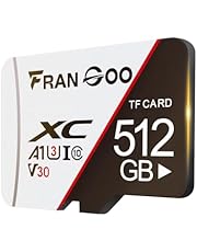 FranGoo Carte mémoire Micro SD 512 Go - Carte SD - Caméra 4K Pro - Vidéo UHD pour GoPro, Smartphone, caméra d&#39;action, Carte mémoire microSDXC UHS-I U3 A1 V30