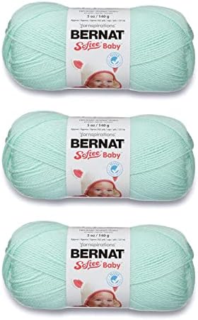 Bernat Softee Baby Mint Yarn - 3 Pack of 141g/5oz - Acrylic - 3 DK (Light) - 362 Yards - Knitting/Crochet