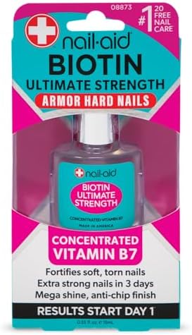 Nail-Aid Biotin Ultimate Strength - Nail Treatment & Strengthener - Clear, 0.55 Fl Oz (08873)