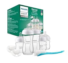 Philips Avent Kit biberons en verre Natural Response pour nouveau-né - 5 biberons, 2 sucettes Ultra Soft 0-6 mois, goupillo…