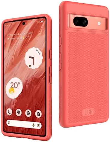 TUDIA MergeGrip [Military Grade] Designed for Google Pixel 7a Case (2023), [Drop Tested] Dual Layer Shockproof Slim Tough Non-Slip Heavy Duty Protective Phone Cases Cover - Coral