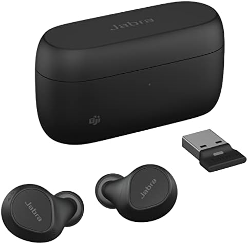 Jabra Evolve2 True Wireless Earbuds - in-Ear Bluetooth Earbuds with Active Noise Cancellation & 4-Mic MultiSensor Voice Technology - Microsoft Teams Certified, Works with All Meeting Apps - Black