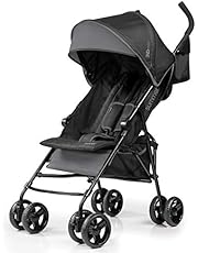 Summer by Ingenuity 3D Mini Convenience Stroller – Lightweight Stroller with Compact Fold, Multi-Position Recline, Canopy with Pop Out Sun Visor and More – Umbrella Stroller for Travel and More, Gray