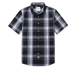 Dubinik® Camisas Hombre Manga Corta Cuadros Camisa Manga Corta Hombre Verano Botón Casual Vintage Trabajo Camisas para Homb…