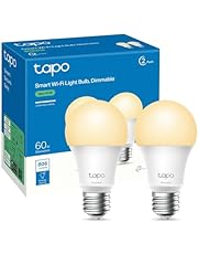 TP-Link Tapo L510E slimme wifi-gloeilamp E27, dimbaar 8,7 W, geen hub nodig, compatibel met Alexa, Google Assistant, afwezigheidsmodus, Tapo-app (2 stuks)