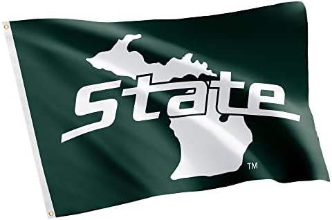 Desert Cactus Michigan State University Flag Spartans MSU Flag Banners 100% Polyester Indoor Outdoor 3x5 feet Flags (Style B)