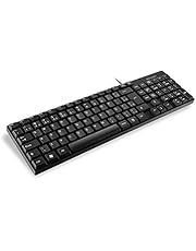 Teclado Com Fio Compacto Conexão USB Cabo de 120cm Resistente Água Preto - TC193