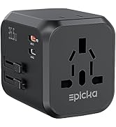 EPICKA Universal Travel Adapter, International Plug Adapter with Dual AC Outlet, 2 USB-C 35W PD F...