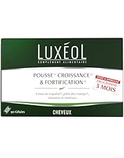 LUXÉOL - Pousse Croissance &amp; Fortification - Complément Alimentaire - Roquette, Prêle Des Champs, Zinc, Cuivre, Sélénium, Vitamine B8 &amp; B6 - Fabriqué En France - Programme Cheveux 3 Mois - 90 Gélules