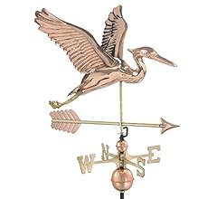 Good Directions Blue Heron with Arrow Weathervane - Pure Copper