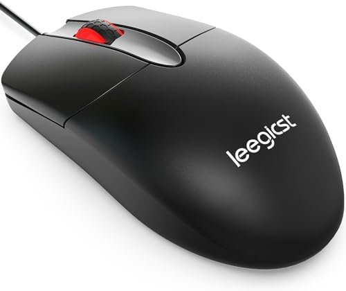 leegicst Wired Optical Computer Mouse - M102 3-Button USB Wired Computer Mice for Computers laptops Chromebook MacBook PC Computer (Black)