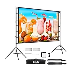 Projector Screen and Stand, lejiada150'' Upgraded Large Projection Screen Anti Crase Foldable with Carry Bag for Party Outd…