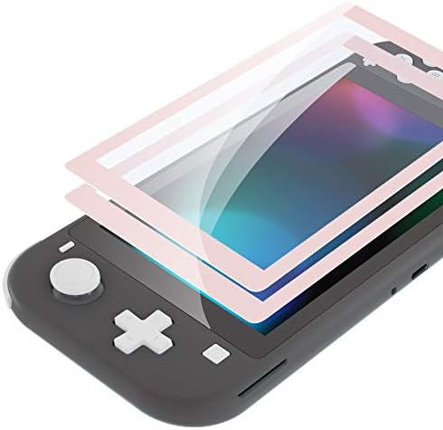 eXtremeRate Pellicola Vetro Temperato per Nintendo Switch Lite,2 Pezzi Protezione Schermo Protettiva per NS Switch Lite-Rosa