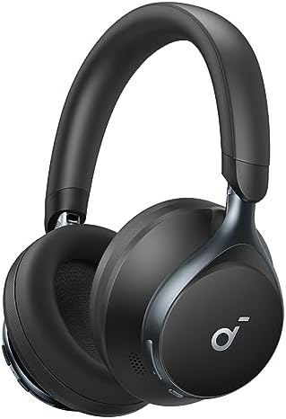 Soundcore by Anker, Space One, Active Noise Cancelling Headphones, 2X Stronger Voice Reduction, 40H ANC Playtime, App Control, LDAC Hi-Res Wireless Audio (Jet Black)