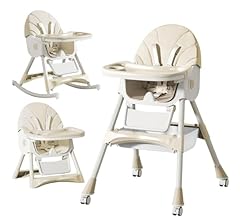 LINELUCK Trona Bebé Evolutiva, Trona para Bebe Ajustable, Trona de Bebes Reclinable, Ajustable y Plegable con Tabla de Come…