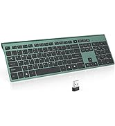 J JOYACCESS 2.4G Wireless Keyboard, Full Size Wireless Keyboard with Numeric Keypad, Rechargeable...